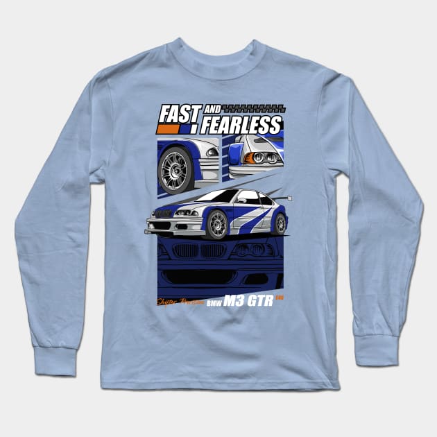 Fast and Fearless GTR E46 Long Sleeve T-Shirt by Harrisaputra